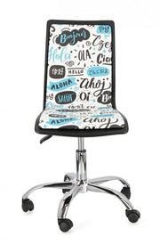 Sedia ufficio similpelle acciaio Young Hello cm 42,5 x 40 x 87
