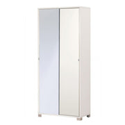 Armadio multiuso due ante scorrevoli con specchio Bianco 82x41x h190 cm