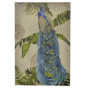 Quadro legno pavone con glitter cm60x90x3