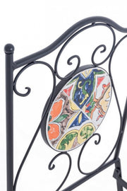 Sedia da giardino esterno in acciaio con ceramica pieghevole