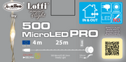 Catena 500 MicroLED Bobina 25m bianco caldo cavo trasparente argento