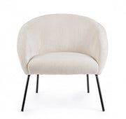 Poltrona metallo velluto bianco Aiko Velvet cm 80 x 76 x 75
