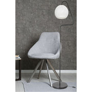 Lampada da terra a stelo Yumak MDL4256 grigio e paralume tessuto bianco EFFEZ