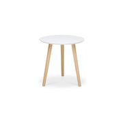 Tavolino tondo bianco 3 piedi legno di pino  diam.48xh.45 cm
