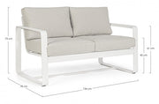 Divano per esterno due posti Bianco MERRIGAN 134x78x h84 cm