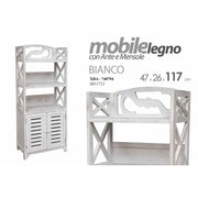 Mobile libreria con ante e mensole shabby cm 47 x 26 x 117 h