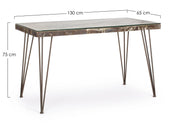Scrivania cemento e metallo Atlantide cm 130 x 65