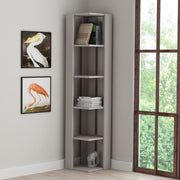 Libreria Angolare 5 Ripiani Light Mocha 34x34x161 cm