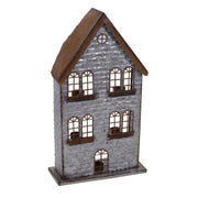Portacandele casa metallo 5p cm30x12h53