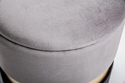 Set due pouf moderni apribili grigio nero oro