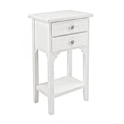 Mobiletto comodino in MDF due cassetti Bianco 37x26,5x h69,5 cm