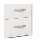 Comodino con 2  cassetti bianco frassinato in legno nobilitato 36x52xH 43