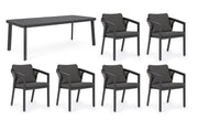 Set tavolo + 6 sedie Cordova antracite