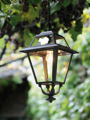 Lampada da esterno in alluminio pressofuso con diffusori in vetro trasparente grafite