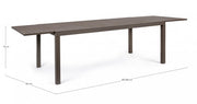 Tavolo arredo giardino allungabile alluminio marrone Hide cm 200-300 x 100