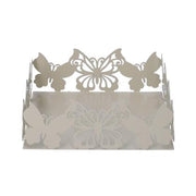 Portatovaglioli metallo farfalla crema quadrato cm16,5x16,5h6