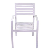 Poltrona alluminio Boston bianco con cuscino grigio