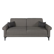 Divano letto Silvera 3 posti tessuto spigato grigio marrone