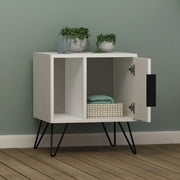Comodino Glynn colore bianco con anta e vano a giorno EFFEZ
