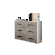 Comò da camera con 3 cassetti Cemento in legno nobilitato cm 91x45xh81