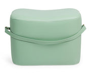 Pouf rettangolare in similpelle con manico GIONA Verde Chiaro 51x34x h35 vm