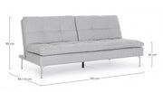 Divano Letto 3 Posti Leon Grigio Chiaro in tessuto L190 cm