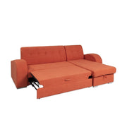 Divano angolare Alyssa penisola reversibile arancione 247x157