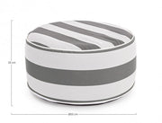 Pouf Righe Gonfiabile Bianco-Grigio