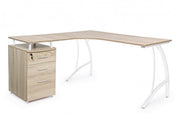 Scrivania angolo con cassettiera legno Kavita