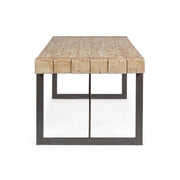 Tavolo urban industriale Garrett con piano in legno