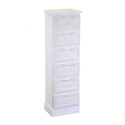 Mobiletto legno liverpool 6 cassetti bianco cm 29x23h95