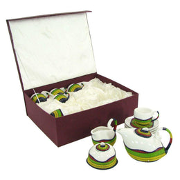 Tazze the con teiera e lattiera multicolor 9 pezzi