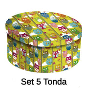 Scatola cartone 1-5 gufi cmø40,5x17,8