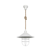 Lampada da soffitto Bulut ASZ0631 metallo bianco e corda iuta