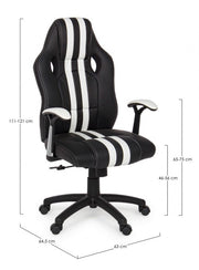 Poltrona ufficio con braccioli Spider bianco in similpelle