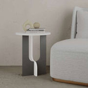 Tavolino da salotto Luna bianco e antracite 40x40x47h