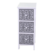 Mobiletto gianna cassettiera bianco grigio 3 cassetti cm26x32h63