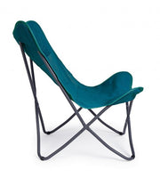 Sedia mare pieghevole in textilene Verde Acqua BUTTERFLY GABICCE 77.5x81x h89 cm