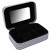 Portagioie ecopelle bianco nero rettangolare cm22x14,5h6,5