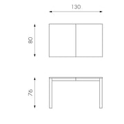 Tavolo allungabile in melaminico tortora 130/210x80x76h cm
