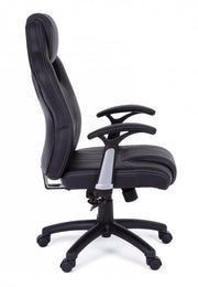 Poltrona ufficio con braccioli Spider nero in similpelle
