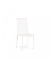 4x Sedia in similcuoio e metallo bianco Kitty STS