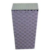 Cestone poliestere grigio foderato quadro cm33x33h53
