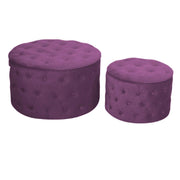 Puff velluto 1-2 viola tondo cm ø70h42