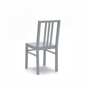 4x Sedia in legno laccato grigio chiaro 39.5 cm x 39.5 cm H. 86.5 cm