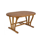 Tavolo per esterno in legno di Acacia Ovale Allungabile 150-200x90x h74 cm