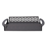 Vassoio metallo frecce grigio scuro rettangolare cm41x20h6,5