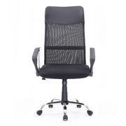 Poltrona ufficio Reverso2 con rivestimento in ecopelle e schienale in rete nero  64x66x100 cm