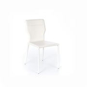 4x Sedia in similcuoio bianco