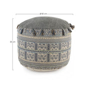 Pouf in cotone stile etnico TILAK Snorkel diametro 50x h35 cm